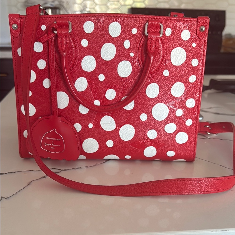 Louis Vuitton Red and White Crossbody Bag with Polka Dots